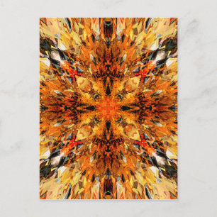 Jagged Orange Mandala Postcard
