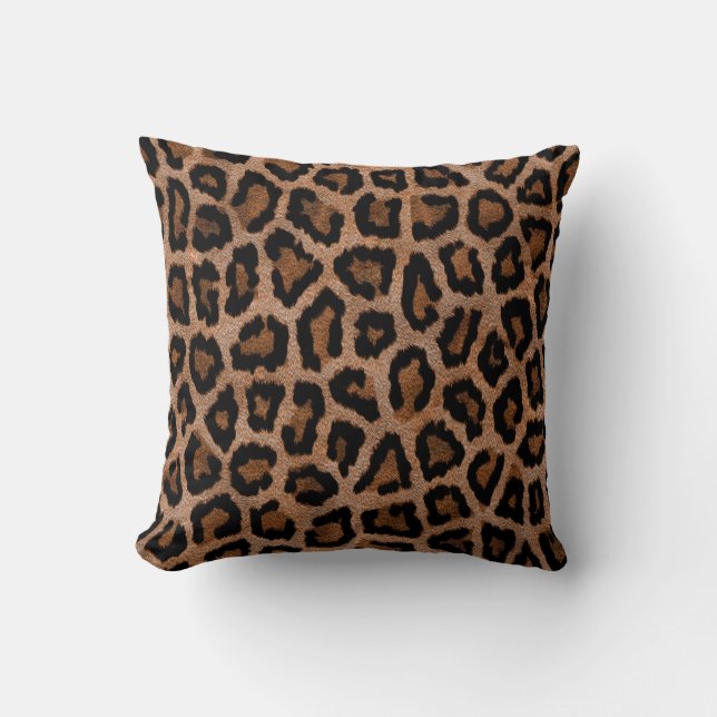 Jaguar Animal Print Throw Pillow (Front)