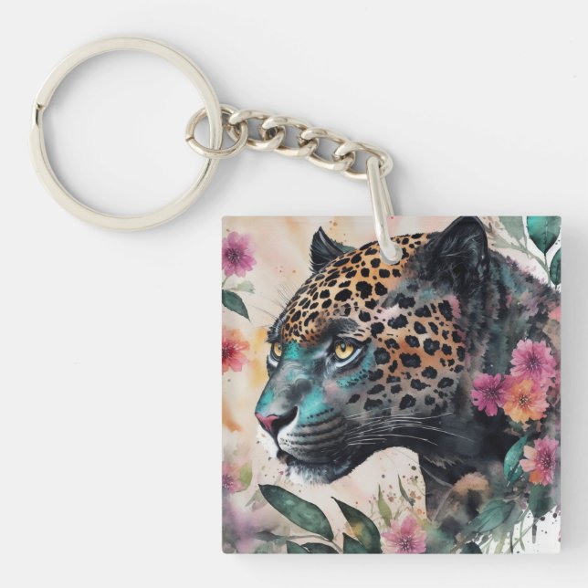 Jaguar Aquarelle Florale (Devant)