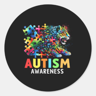 Jaguar Autism Awareness Month Autistic Classic Round Sticker