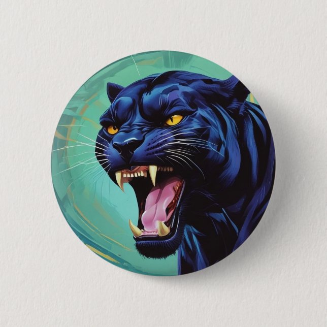 Jaguar - Black Panther  2 Inch Round Button (Front)