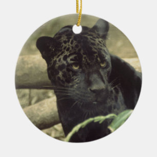Jaguar Black Panther Art Ceramic Ornament