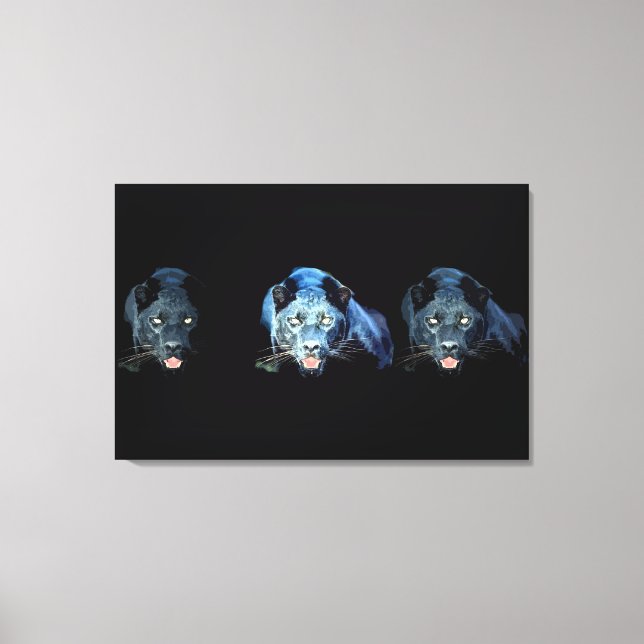 Jaguar - Black Panther Cat Wrapped Canvas (Front)
