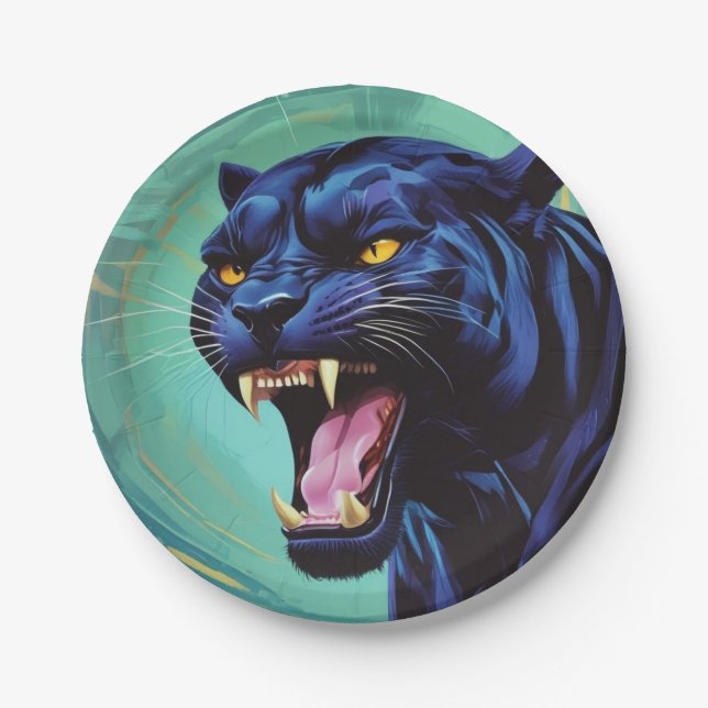 Jaguar - Black Panther  Paper Plate (Front)
