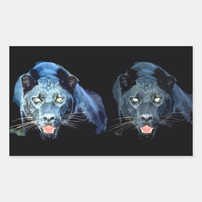 Jaguar - Black Panther Rectangle Stickers (Front)