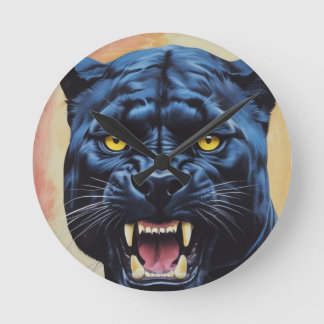 Jaguar - Black Panther Round Clock