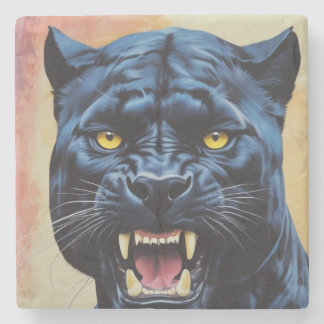 Jaguar - Black Panther  Stone Coaster