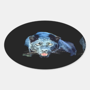 Jaguar - Chat noir Stickers ovale chat