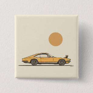Jaguar classic car 2 inch square button