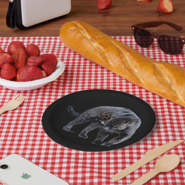 Jaguar Diablo black paper plates (Picnic)