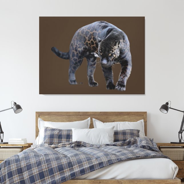 Jaguar Diablo brown canvas print (Insitu(Bedroom))