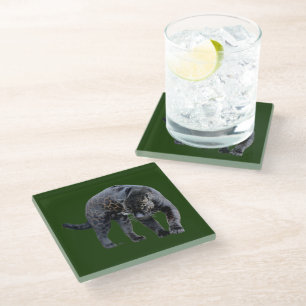Jaguar Diablo green glass coaster