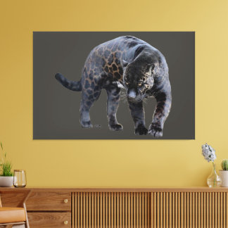 Jaguar Diablo grey canvas print