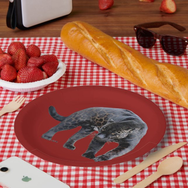 Jaguar Diablo red large paper plates (Picnic)