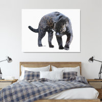 Jaguar Diablo white canvas print