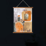 Jaguar Earth Tones Modern Abstract Pop Art Hanging Tapestry<br><div class="desc">Modern abstract wall hanging with jaguar animals and organic shapes in pop art portrait style.  Cool mixed media design in earth tones of golden sand beige burnt orange and green.</div>
