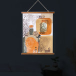 Jaguar Earth Tones Modern Abstract Pop Art Hanging Tapestry<br><div class="desc">Modern abstract wall hanging with jaguar animals and organic shapes in pop art portrait style.  Cool mixed media design in earth tones of golden sand beige burnt orange and green.</div>