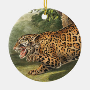 Jaguar (Felis onca) Illustration Ceramic Ornament