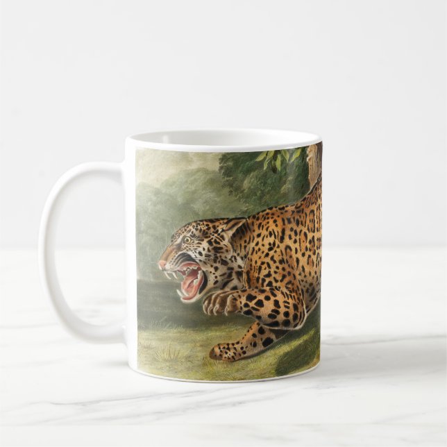Jaguar (Felis onca) Illustration Coffee Mug (Left)