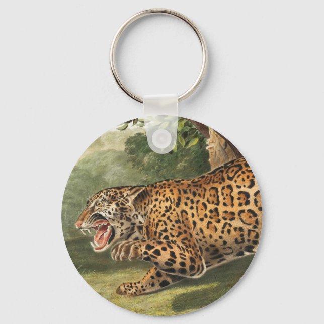 Jaguar (Felis onca) Illustration Keychain (Front)