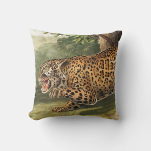 Jaguar (Felis onca) Illustration Throw Pillow