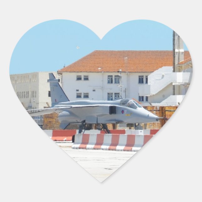 Jaguar Fighter Jet Heart Sticker (Front)