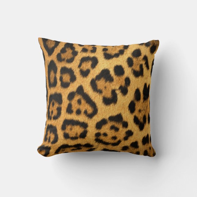 Jaguar Fur Print Throw Pillow (Front)