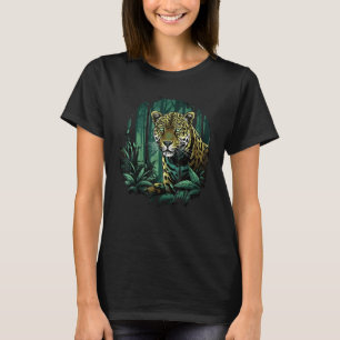 Jaguar In Jungle Big Cat Lover Print Graphic Art D T-Shirt
