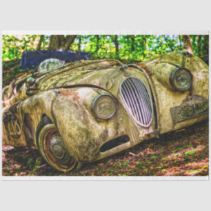 Jaguar Old Car Vintage 20x30  Decoupage Tissue Paper