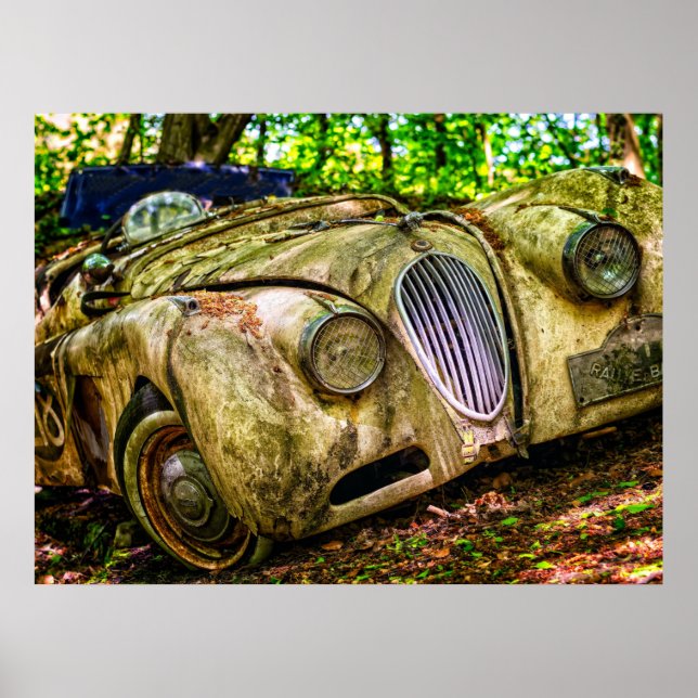 Jaguar Old Car Vintage Poster (Front)