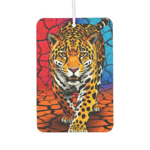 Jaguar on Cracked Earth Backgroun Air Freshener