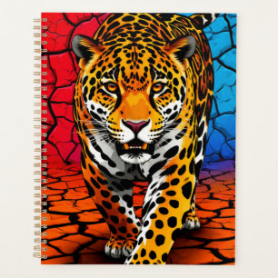 Jaguar on Cracked Earth Backgroun Planner