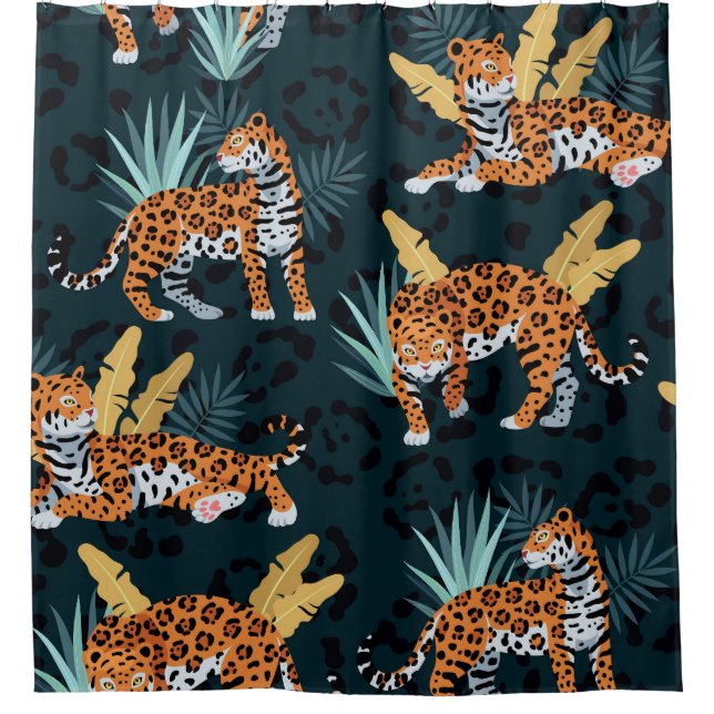 Jaguar Palms Seamless Vintage Pattern (Front)