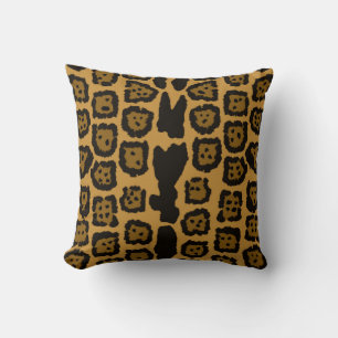 Jaguar Pattern in Natural Colours Throw Pillow