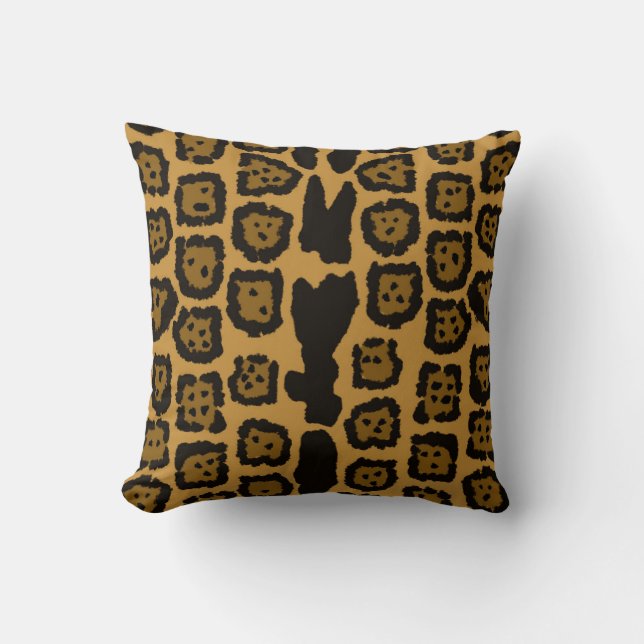 Jaguar Pattern in Natural Colours Throw Pillow (Front)