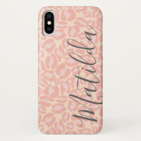 Jaguar Pattern Print Pink Pastel Personalized Name