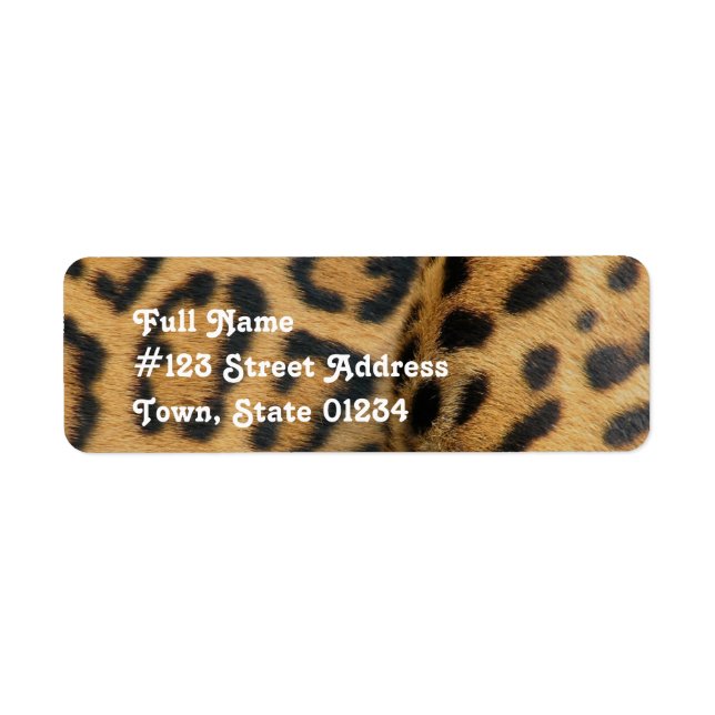 Jaguar Pattern Return Address Label (Front)