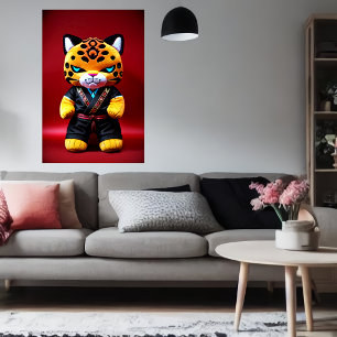 Jaguar plush toy AI Art Poster