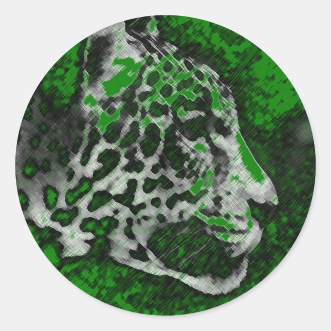 Jaguar Pop Art Classic Round Sticker (Front)