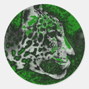 Jaguar Pop Art Classic Round Sticker
