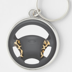 Jaguar Print Steering Wheel Keychain