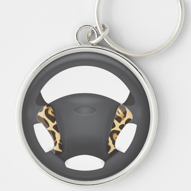 Jaguar Print Steering Wheel Keychain (Front)