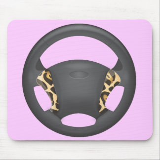 Jaguar Print Steering Wheel Mouse Pad