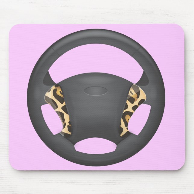 Jaguar Print Steering Wheel Mouse Pad (Front)