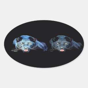 Jaguar - Stickers Ovaux Panthère Noire