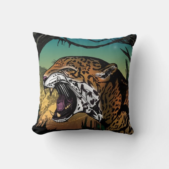 Jaguar Throw Pillow (Front)