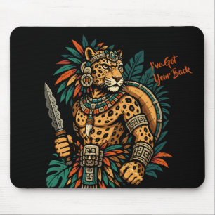 Jaguar Tribal Warrior Vintage Mouse Pad
