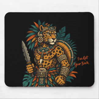 Jaguar Tribal Warrior Vintage Mouse Pad