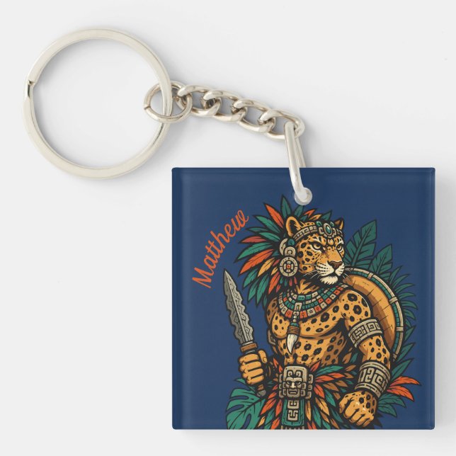 Jaguar Tribe's Brave Warrior Keychain (Front)