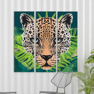 Jaguar Tropical Amazon Jungle Triptych